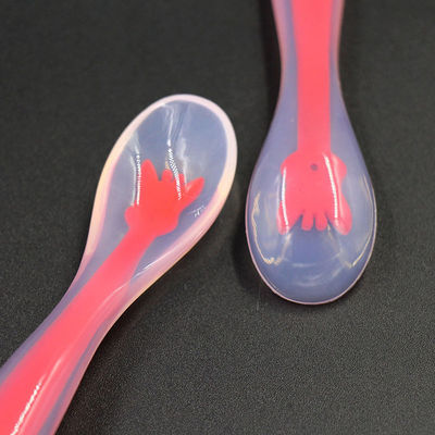 Colher de Suprimentos de Borracha de Silicone Atóxica Resistente ao Calor para Comer Prático