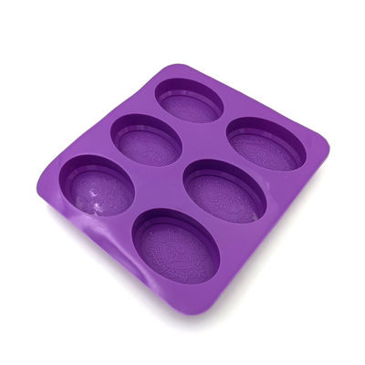 Cor roxa inodora de pouco peso do molde oval durável do sabão do silicone
