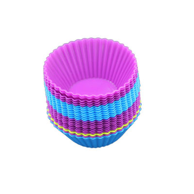 Molde prático Nontoxic do queque do silicone, casos Microwaveable do cozimento do silicone