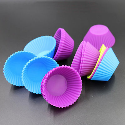 Molde prático Nontoxic do queque do silicone, casos Microwaveable do cozimento do silicone