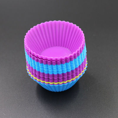 Molde prático Nontoxic do queque do silicone, casos Microwaveable do cozimento do silicone