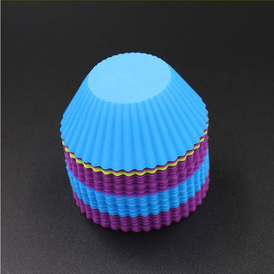 Molde prático Nontoxic do queque do silicone, casos Microwaveable do cozimento do silicone