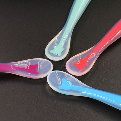 Colher de Suprimentos de Borracha de Silicone Atóxica Resistente ao Calor para Comer Prático