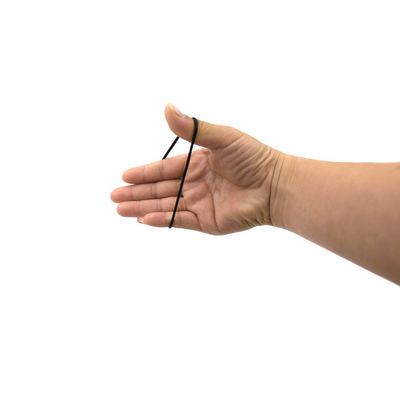 Material de borracha de silicone durável reutilizável Elásticos de borracha para cabelo cor preta