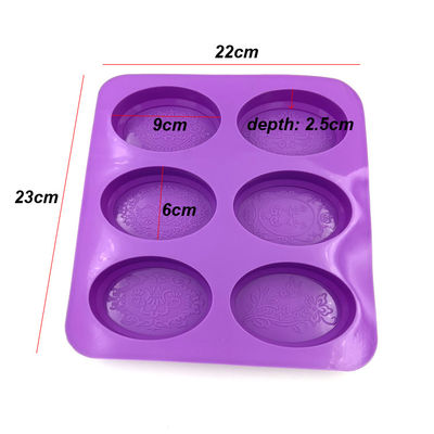 Cor roxa inodora de pouco peso do molde oval durável do sabão do silicone