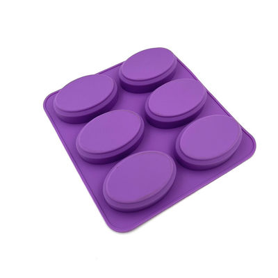 Cor roxa inodora de pouco peso do molde oval durável do sabão do silicone