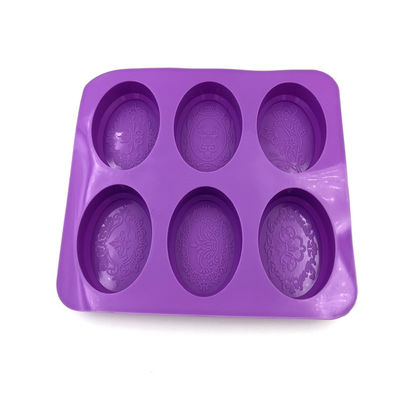 Cor roxa inodora de pouco peso do molde oval durável do sabão do silicone