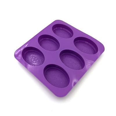 Cor roxa inodora de pouco peso do molde oval durável do sabão do silicone