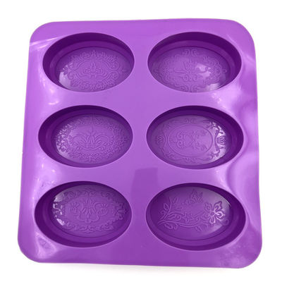 Cor roxa inodora de pouco peso do molde oval durável do sabão do silicone