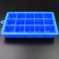 Molde de gelo de silicone quadrado inofensivo bandejas de cubo 15 cavidades multicoloridas reutilizáveis