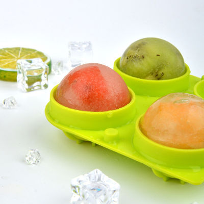 Cavidade esférica Grey Green Color da bandeja 4 do cubo de gelo da bola durável dos cocktail