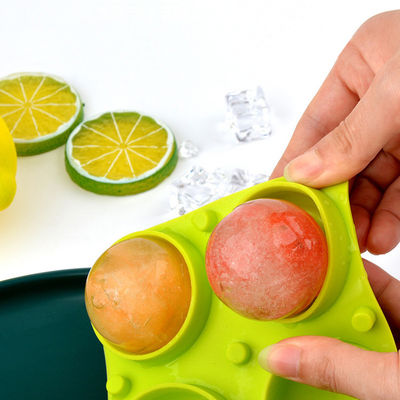 Cavidade esférica Grey Green Color da bandeja 4 do cubo de gelo da bola durável dos cocktail