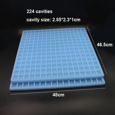 Molde quadrado de silicone para doces com 224 cavidades à prova de calor para caramelo