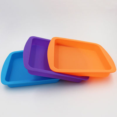 Molde durável Pan Anti Falling Multicolor do bolo do silicone do quadrado