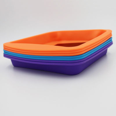 Molde durável Pan Anti Falling Multicolor do bolo do silicone do quadrado