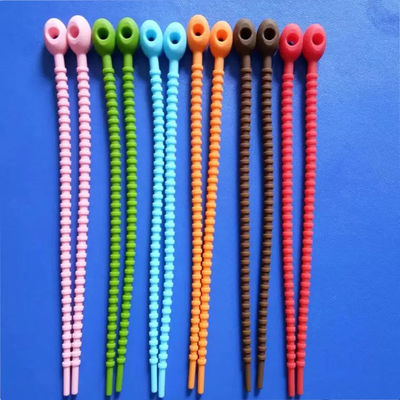 Suprimentos de borracha de silicone multicenas insípidos Braçadeiras de cabos para encadernação reutilizáveis
