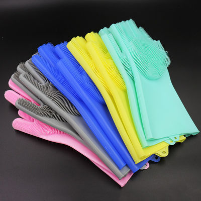 Luvas de lavar louça de silicone multicoloridas para cozinha, luvas de mão de silicone ecológicas
