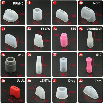 Pontas de gotejamento de silicone inodoro descartáveis ​​, capa de bocal de borracha multicena